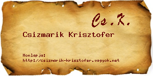 Csizmarik Krisztofer névjegykártya