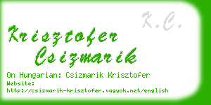 krisztofer csizmarik business card